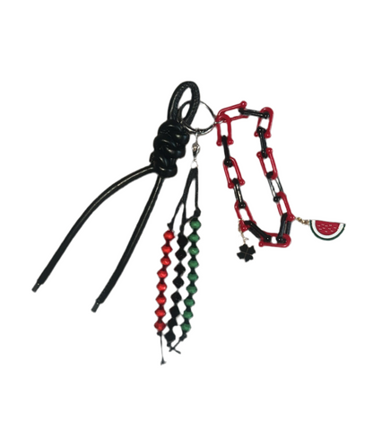 porte-clés fait main, style gri-gri , soutien à la Palestine- charms_pastéque_mini&go NIYA