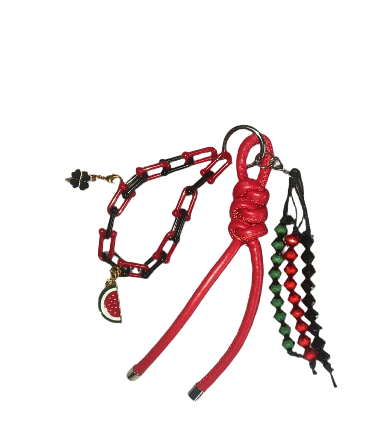 porte-clés fait main, style gri-gri , soutien à la Palestine- charms_pastéque_mini&go NIYA