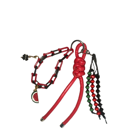 porte-clés fait main, style gri-gri , soutien à la Palestine- charms_pastéque_mini&go NIYA