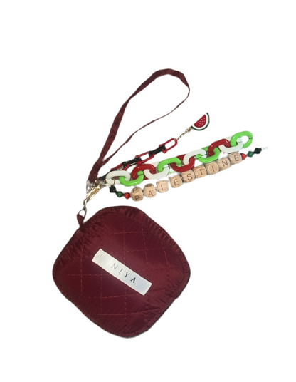porte-clés fait main , soutien à la Palestine- charms_pastéque_mini&go NIYA